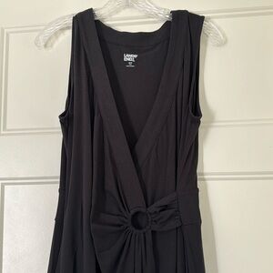 Lands End Surplice Maxi Dress Black Medium